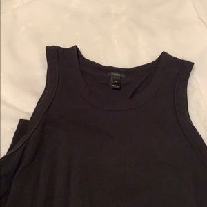 J Crew Black Cotton Open Back Knot Tank